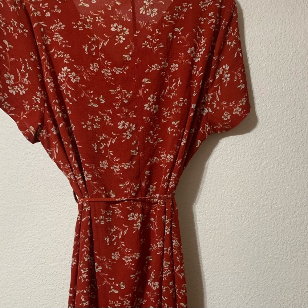Red flowered dress